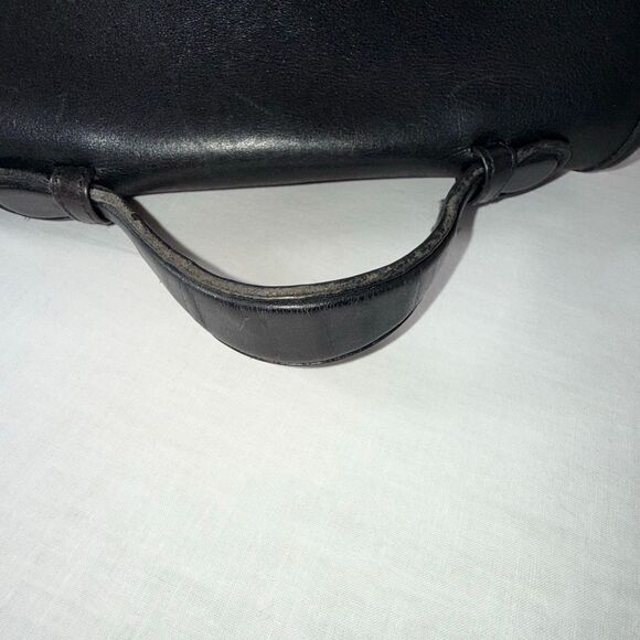 Vintage Coach Black Leather Station Bag 9870 No Strap Made in USA Turnlock Flap - Picture 9 of 15